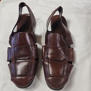 Jones New York Dark Brown Leather Sandals